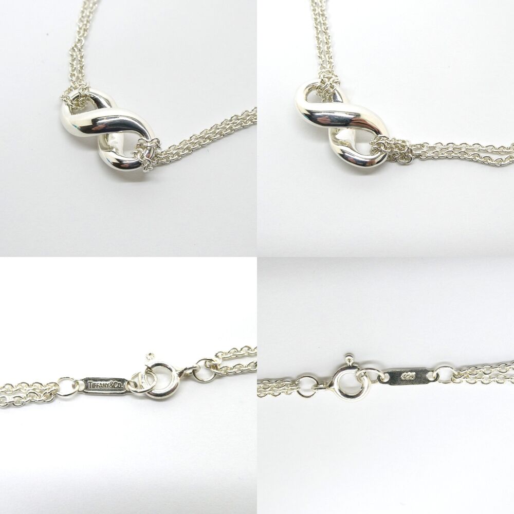 TIFFANY Co Infinity Pendant Two Strand Sterling Silver Necklace